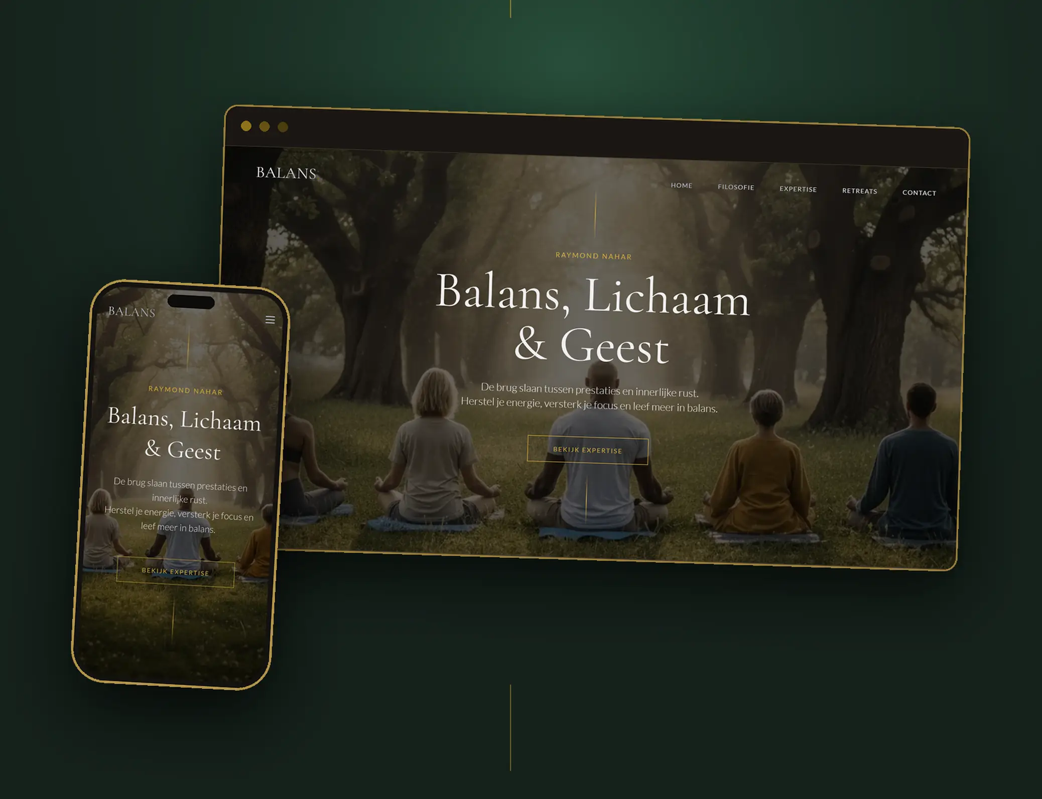De website van Balans op een laptop en een telefoon