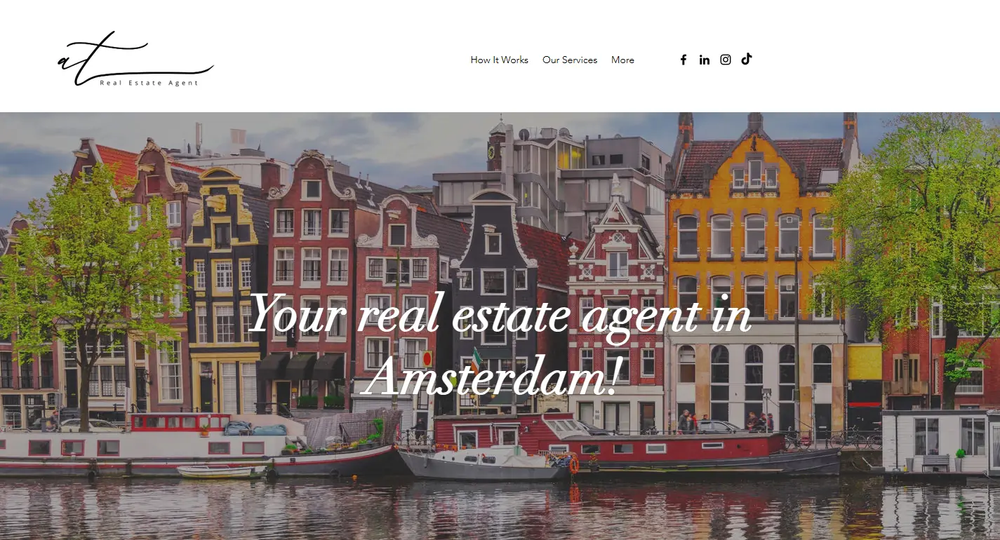 De oude website van AT Real Estate