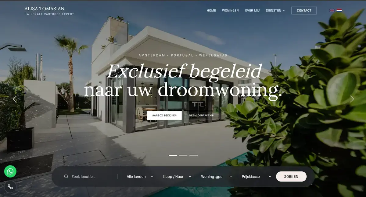 De website van AT Real Estate