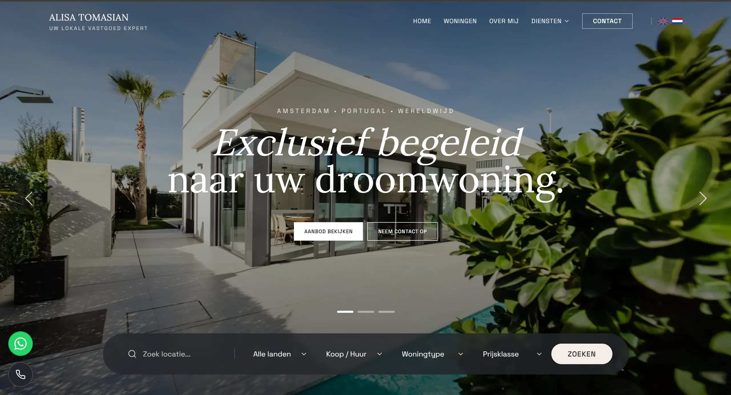 De website van AT Real Estate