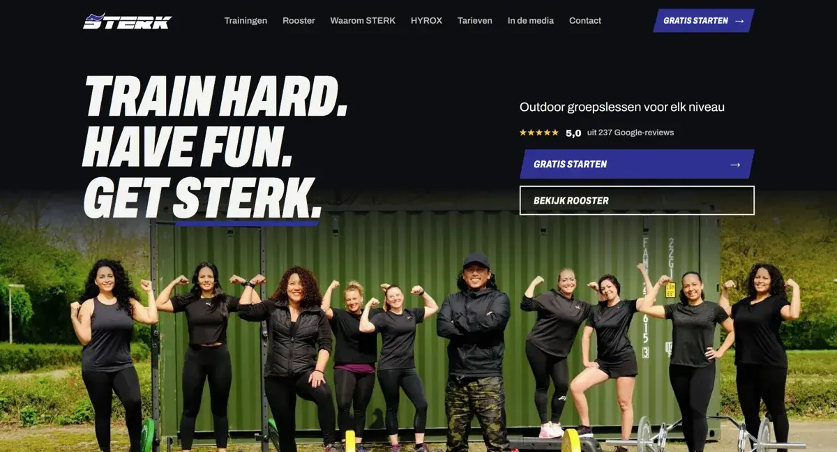 De website van STERK Sports