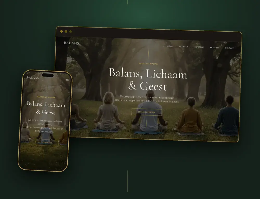De website van Balans op een laptop en een telefoon