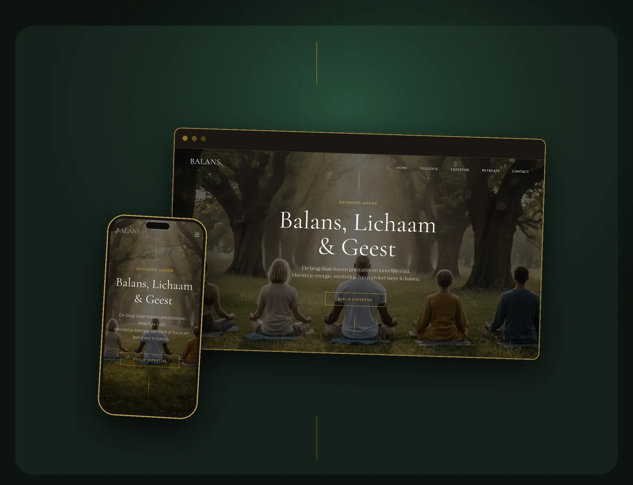 De website van Balans op een laptop en een telefoon